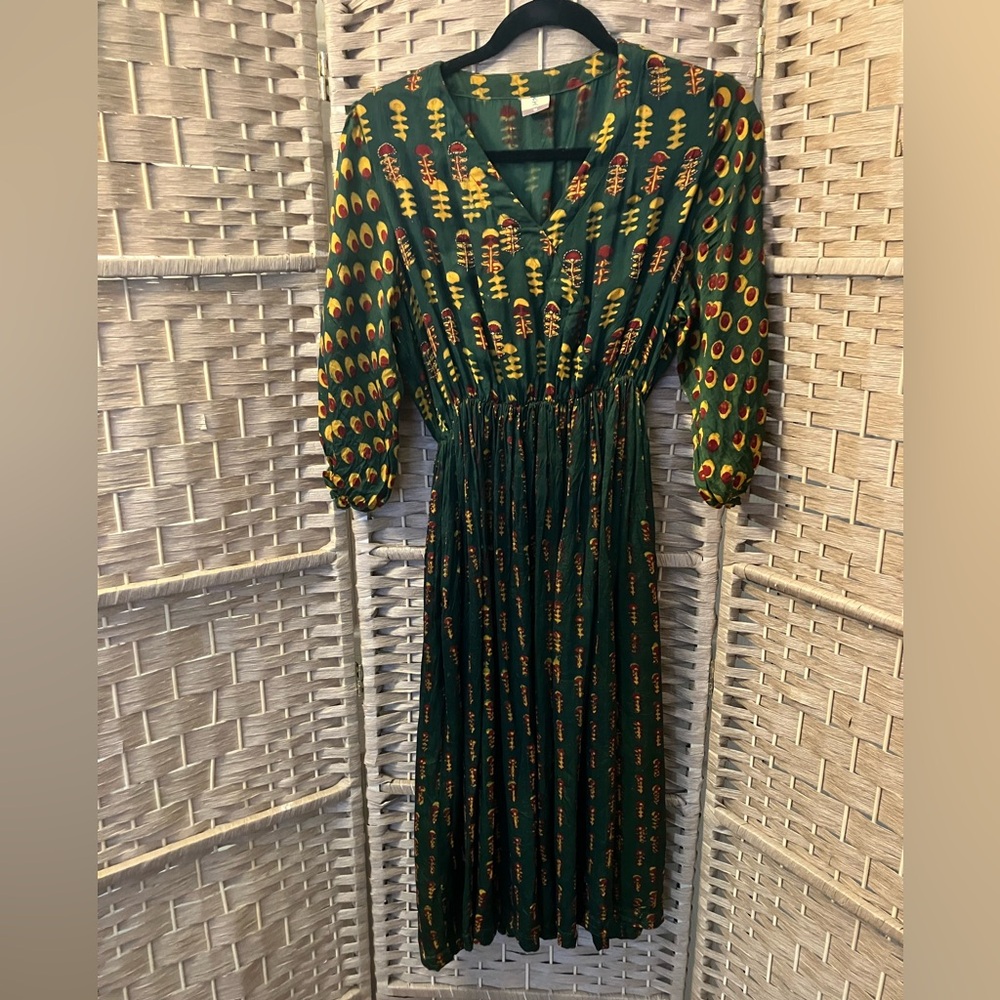 Ray-Ethnic Silk Pocket Dress